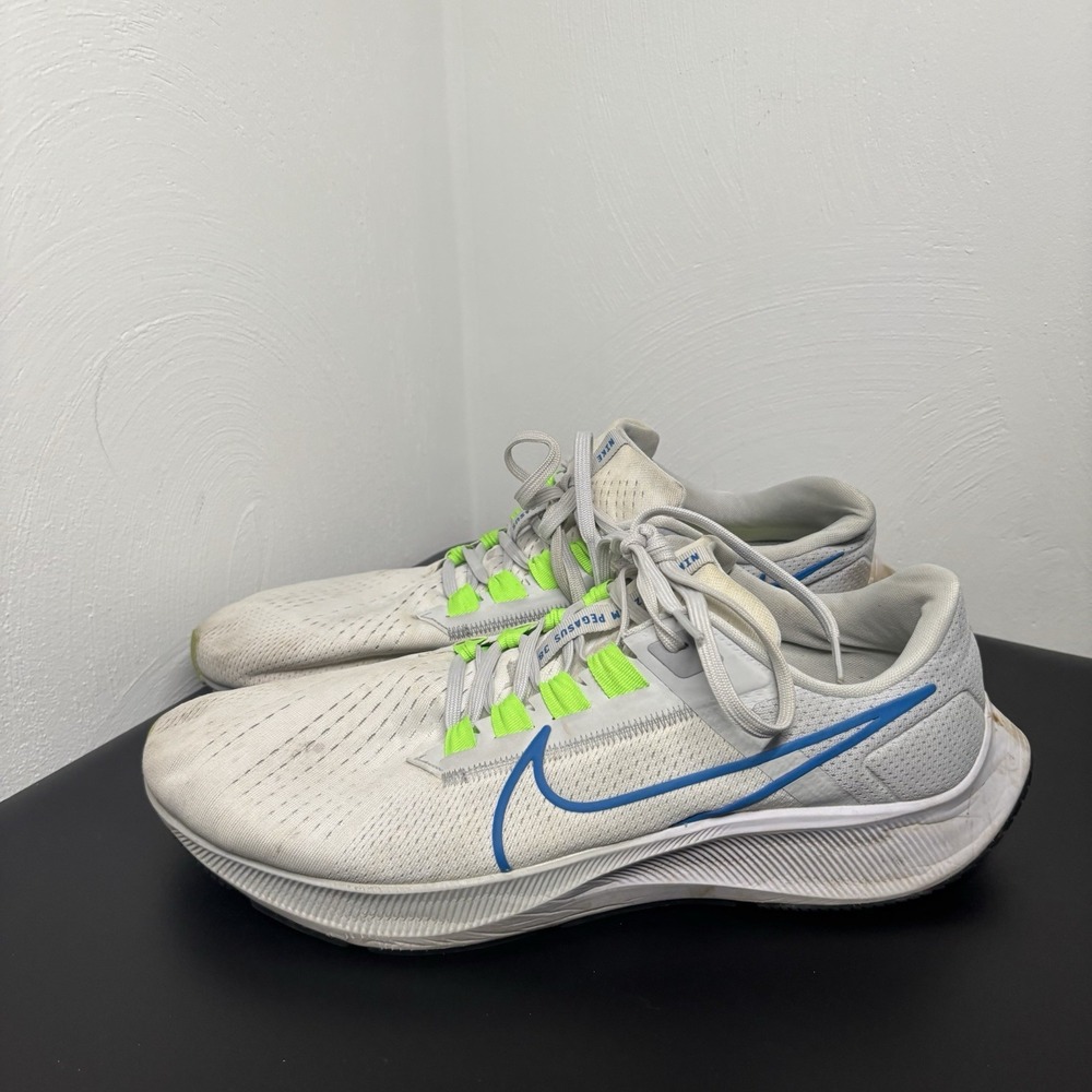 Nike Air Zoom Pegasus 38 Shoes Mens Size 13 White Blue Green Running CW7356-103 - Picture 1 of 8